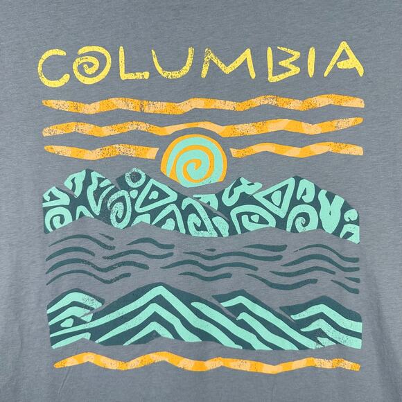 NWT Columbia Men's L Shirt Tribe Graphic Stone Blue Sportswear Cotton - Picture 3 of 7